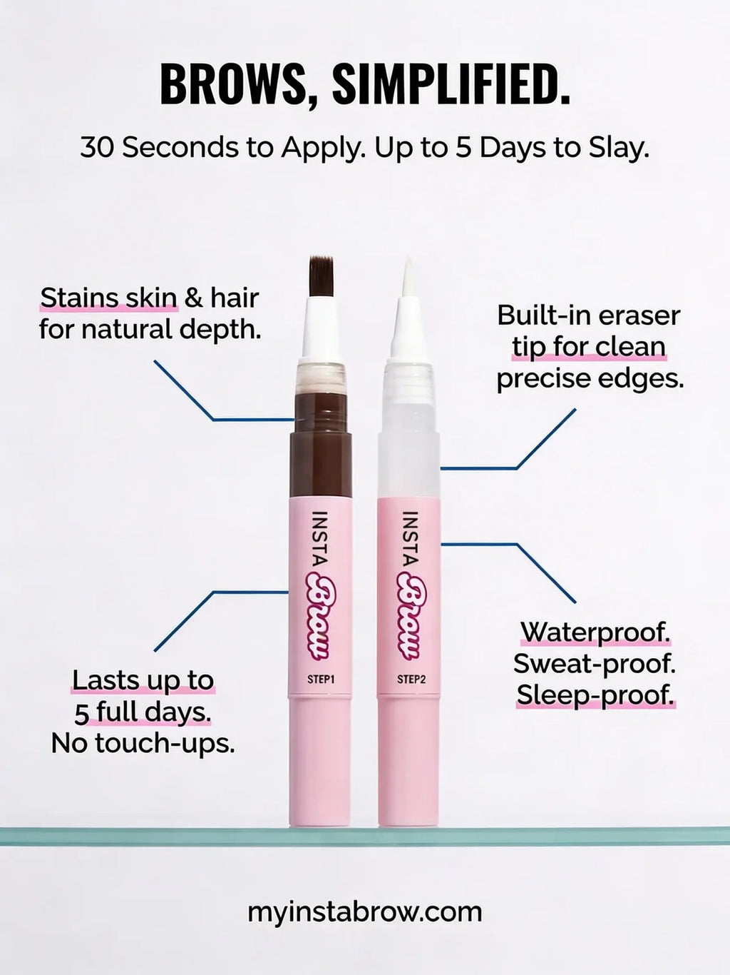 Insta Brow | Eyebrow Stain ( Dark Brown )  + Eraser