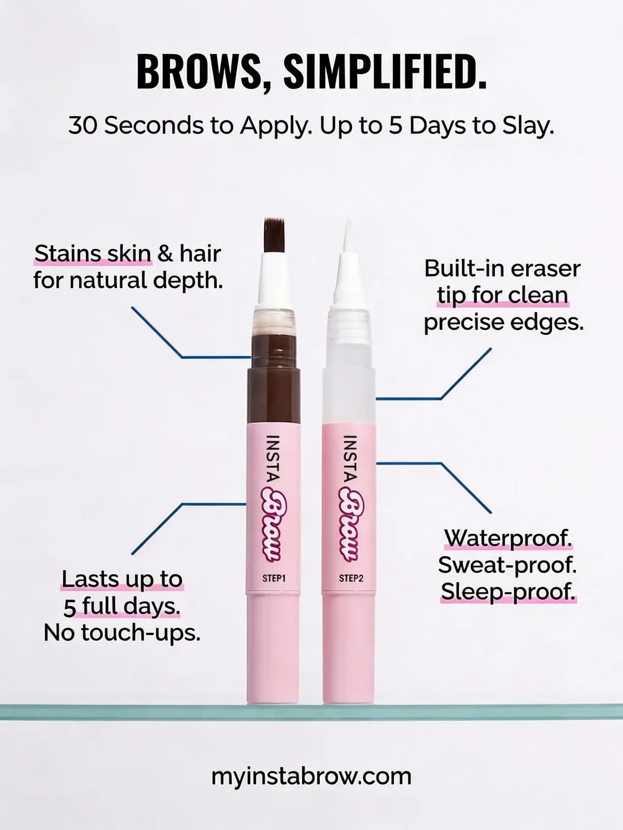 Insta Brow | Eyebrow Stain ( Dark Brown )  + Eraser